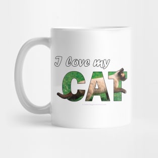 I love my cat - Siamese oil painting word art Mug